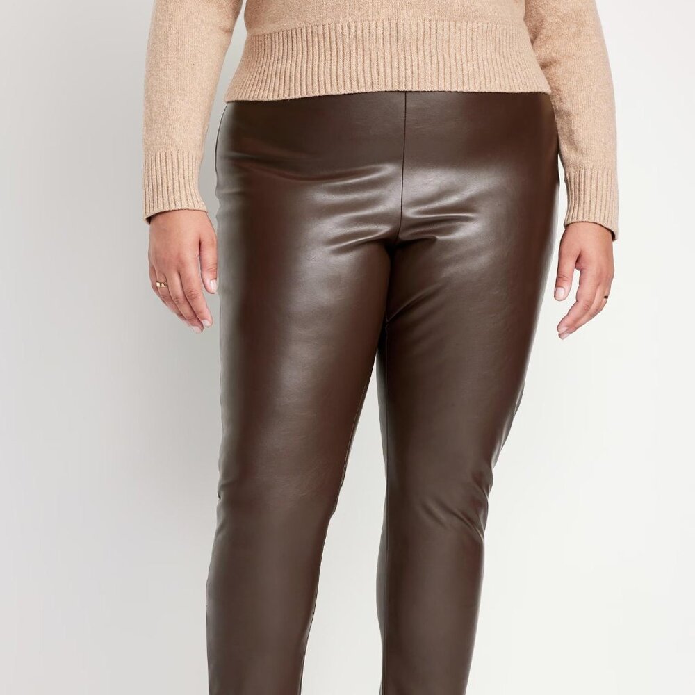 NEW Old Navy Extra High-Waisted Faux-Leather Pants - Picture 8 of 11